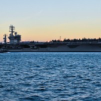 170131-N-SH284-108 PORT ORCHARD, Wash. (Jan. 31, 2017) USS Nimitz (CVN 68) transits Sinclair Inlet after getting underway from Puget Sound Naval Shipyard. Nimitz is underway conducting the Navy's Board of Inspection and Survey (INSURV), which is a periodic inspection to ensure the ship meets Navy standards. (U.S. Navy photo by Mass Communication Specialist 2nd Class Vaughan Dill/Released)